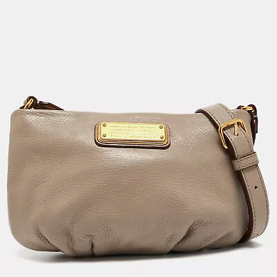 Marc By Marc Jacobs Grey Leather Classic Q Percy Crossbody Bag • $163.80