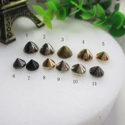 Silver Bronze Gold Black Cone Spikes Screwback Studs DIY Craft Cool Rivets Punk • $6.19