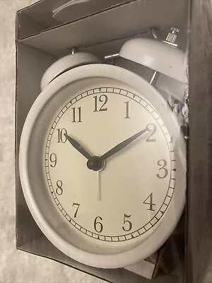 NEW Ikea DEKAD Retro Loud Double Bell Mechanical Wound Alarm Clock White Vintage • £11.95