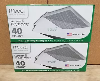 MEAD LEGAL SECURITY ENVELOPES NO.10 - White - (4-1/8  X 9-1/2 ) - Lot Of 2 (80) • $7.24
