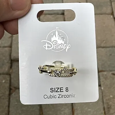 Disney Parks Gold Tone Mickey Icon Cubic Zirconia Women’s Ring Size 8 • $22