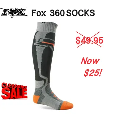 CLEARANCE! FOX 360 Motocross MX Socks Large NEW Vizen Shadow Dirt Bike ATV Socks • $25