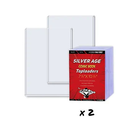20 SILVER AGE Comic Book Topload Holders - Rigid 5mm Top Loaders NEW Hobby Guard • $37.99