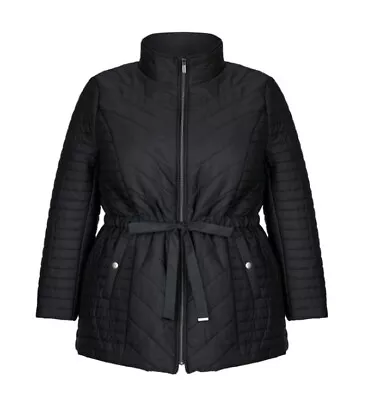 $33.99 • Buy New With Tags Rrp $120 Beme Plus Size 14  Black Padded Coat Zip Up