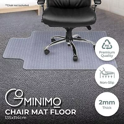 Gominimo PVC Chair Mat Carpet Hard Floor Protectors Home Office Room 135x114cm • $44.45