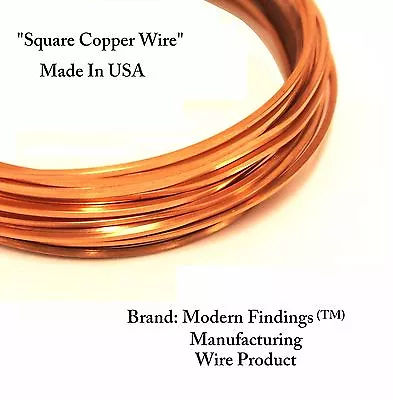 18 Ga Square Copper Wire (Half Hard) Choose Length 99.9% Pure Copper • $8.42