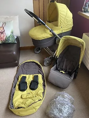 Mamas & Papas Pram Buggy Pushchair Urbo Carrycot Footmuff Raincover Car Seat Ad • £80