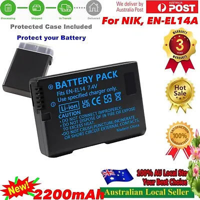 2200mAh EN-EL14 EN-EL14a Battery For Nikon D3100 D3200 D5100 D5500 P7000 DSLR • $22.90