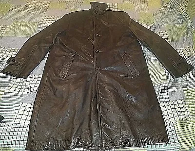 VG Cond Vintage EDDIE BAUER Removable GOOSE DOWN Liner LEATHER COAT JACKET SZ 38 • $123.45