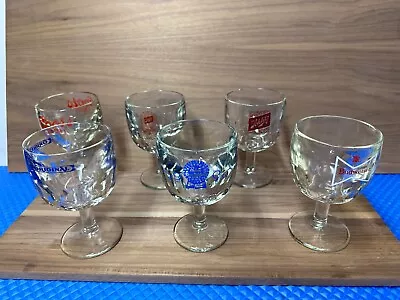 Vintage Beer Goblet 6 In Thumb Print Set Of 6 Schlitz Coors Light Budwiser Pabst • $34.50