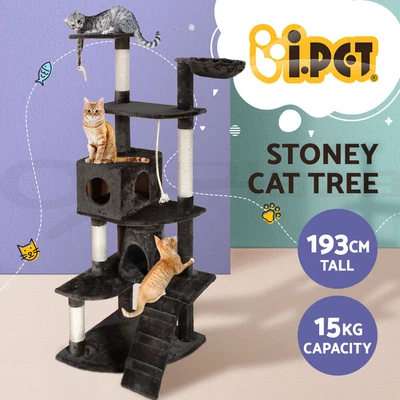 $92.96 • Buy I.Pet Cat Tree Trees Scratching Post Scratcher Tower Condo House Grey 193cm