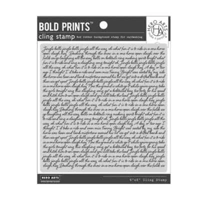 $10.95 • Buy Hero Arts  JINGLE BELLS SCRIPT  Background Cling Bold Prints Stamp 6 X6  2023