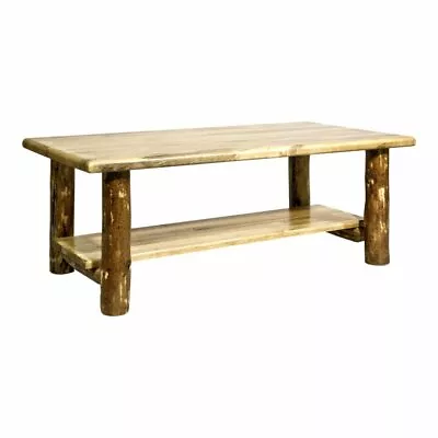 Montana Woodworks Glacier Country Wood Coffee Table With Shelf In Brown • $363.99