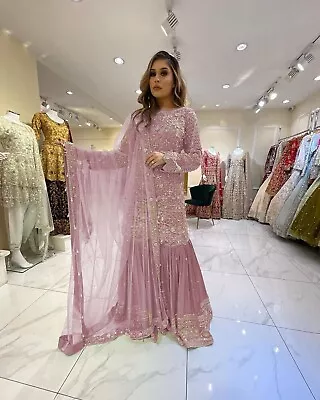 £40.80 • Buy Ready Made Women Sharara Plazzo Kurti Plazzo Indian Salwar Kameez Suit Designer