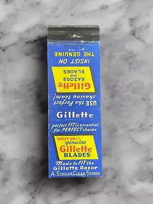 VINTAGE Matchbook Cover - Gillette Razors & Blades Schulte Cigar Store • $4.16