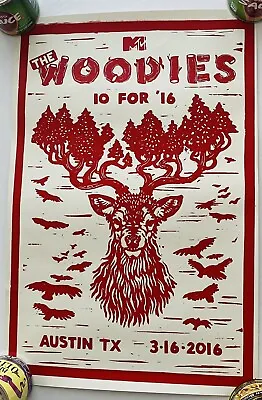 MTV The Woodies 10 For ‘16 Concert Poster Austin TX A$AP Rocky Borns Chvrches • £14.47