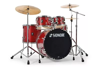 Sonor AQX STAGE Drum Set W/Hardware And Sabian Cymbals Red Moon Sparkle • $799