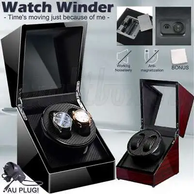 Automatic Watch Winder Dual Watch Wood Display Box Storage Battery AU Plug Gift • $58.45