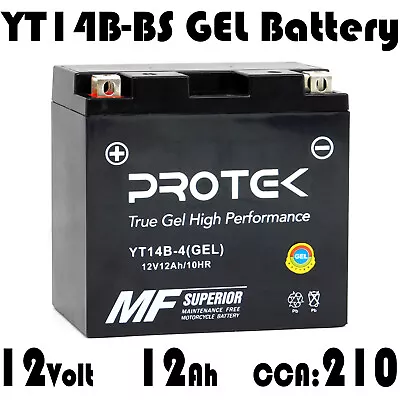 12V YT14B-BS Maintenace Free Sealed Gel Battery 1999-2010 Yamaha V Star XVS 1100 • $54.99