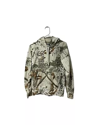 Cabela’s White Long Sleeve Camoflauge Pullover Hoodie Woodlands NO SIZE TAG • $22