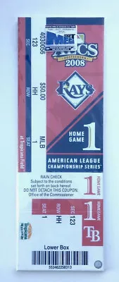 Tampa Bay Rays MLB 2008 ALCS MEGA Canvas That`s My Ticket • $49