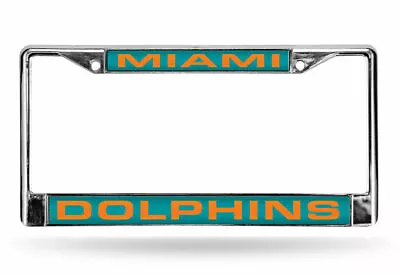 Miami Dolphins Silver Laser License Plate Frame • $18.99