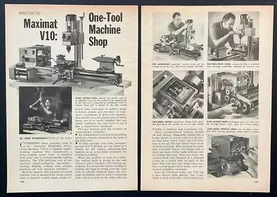 “Maximat V10: One Tool Machine Shop” 1971 Shop Test Report • $7.99