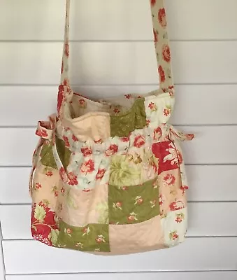 Handmade Nappy Bag / Quilted Patchwork Knitting Project Tote  • $30