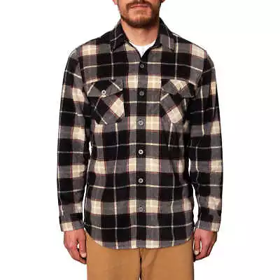 Freedom Foundry Men's Plaid Fleece Shirt Light Weight Button Up Color Black • $16.97