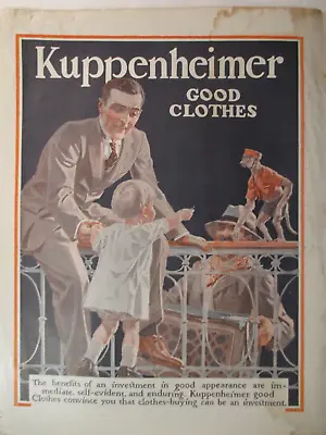 J.C. Leyendecker  Saturday Evening Post Ad For KUPPENHEIMER Clothes Monkey & Man • $10.97