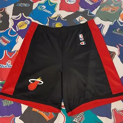 Vintage Champion Miami Heat Nba Shorts Youth Boys Size XL 18-20 90s Basketball • $20