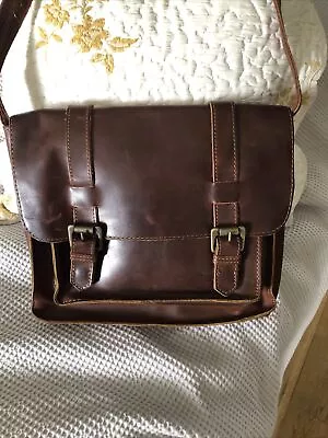 Vintage FATFACE LEATHER CAMILLA CROSSBODY SHOULDER HANDBAG SATCHEL - TAN BNWOT • £35