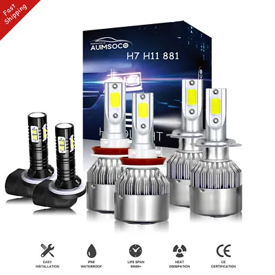 For Hyundai Elantra 2013+2014-2018 Kit Combo LED Headlight Fog Light Bulbs Kit • $36.99