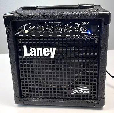 LANEY Extreme LX12 Solid State 12 Watt Guitar AMP Black 11 X12 X6  Tested WORKS • $99.99