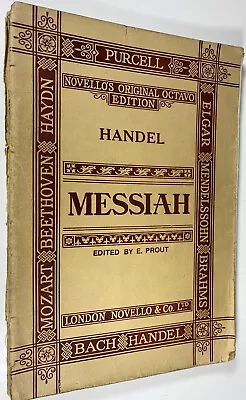 Handel MESSIAH Sacred Oratorio Vocal Score Prout Original 1942 Novello Vintage. • £8.29