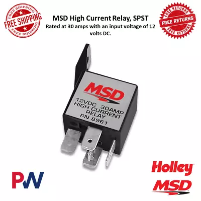 MSD High Current Relay SPST Rated At 30 Amps With 12 VDC Input Voltage #8961 • $81.22