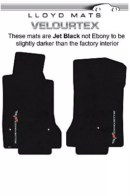 2013 Late C6 Corvette Lloyd Velourtex Frt Floor Mat Jet Black Corvette Logo • $138.99