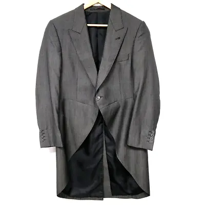 Tailcoat Morning Wedding Jacket Tails Dark Grey Suit Jacket Wool Silk Blend 40R • £40