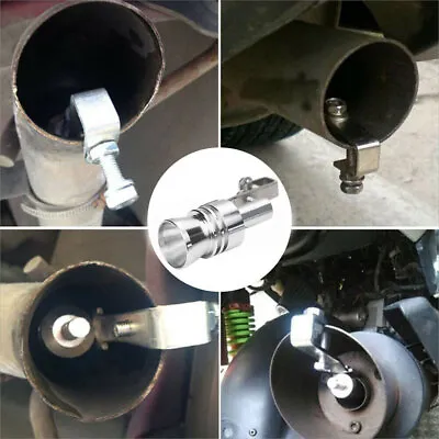 XL Turbo Sound Noise Exhaust Muffler Pipe Whistle Off Valve BOV Simulator Silver • $9.99