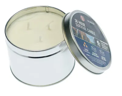 Emergency Survival Candle 3 Wick 36 Hour Wilderness Outdoor Heat Tin Camping Box • $11.89