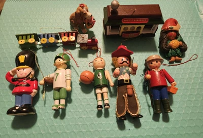 $10 • Buy Vintage Wooden Ornaments Lot