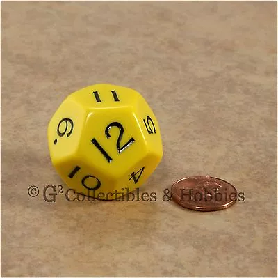 NEW 28mm Jumbo Yellow D12 Die D&D RPG Dice Game 12 Sided Koplow • $2.99