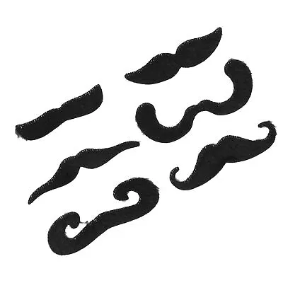 (black) Self-adhesive False Mustaches Mustache Self-adhesive 6pcs False • £3.47