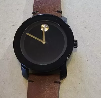  Movado Bold Watch With 42mm Black Face & Brown Leather Band  • $197