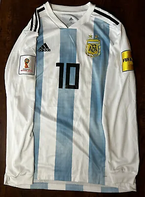 Adidas Lionel Messi Argentina Long Sleeve Home Jersey Fifa World Cup 2018 • $100