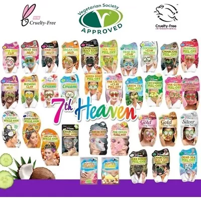 LADIES PEEL OFF FACE PACK HAIR MASK FACIAL TREATMENT X10 BUNDLE SET 7th HEAVEN • £12.99