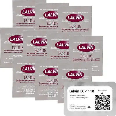 Lalvin EC-1118 Wine Yeast 10 Pack - Champagne Yeast - Make Wine Cider Mead At - • £15.45