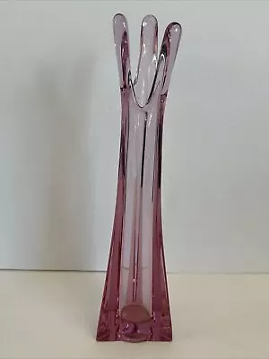 RARE Vintage Viking Thistle Pink 3 Foil Swung Vase 9 Inches Tall • $400.49