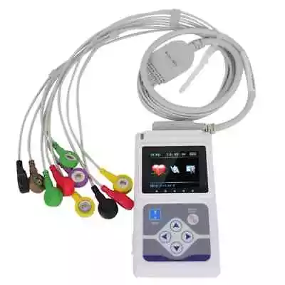 12 Lead 12 Channel 24hrs ECG Holter EKG Machine Recorder System+ PC Software USB • £445