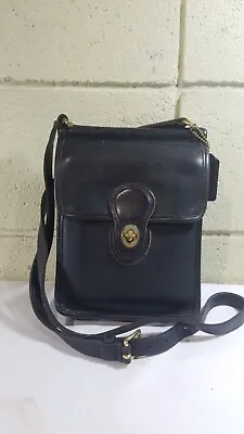 Authenticated Coach USA Vtg Murphy Willis Black Leather Crossbody • $101.48